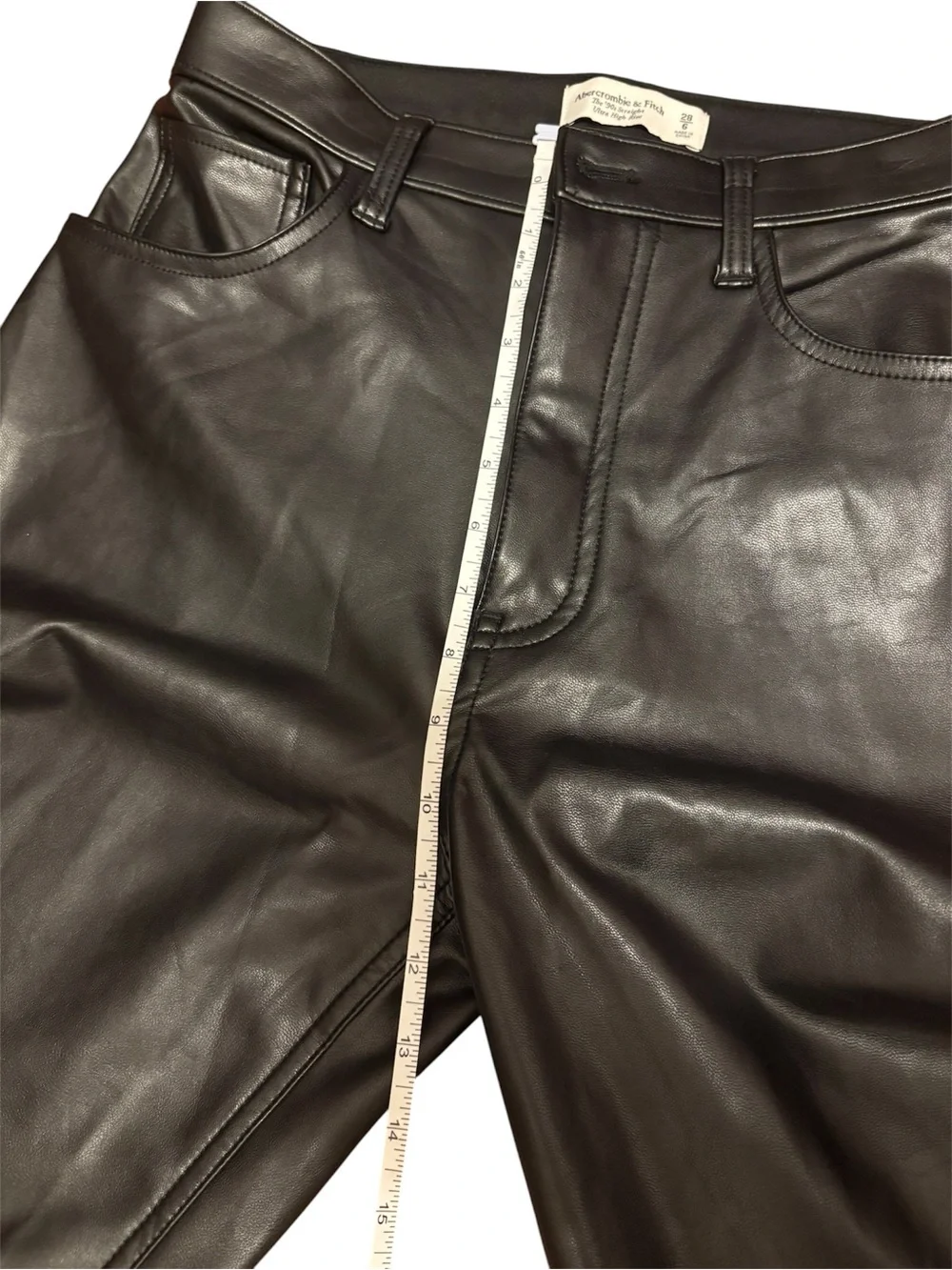 Abercrombie & Fitch the 90’s Straight Ultra High Rise Vegan Leather Pants